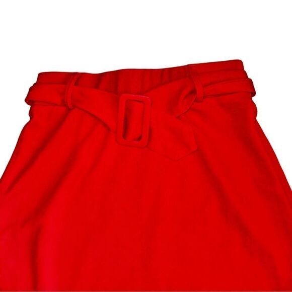 SHEIN Buckle Belted Red Solid Mini Skirt - Size Small - Picture 5 of 7
